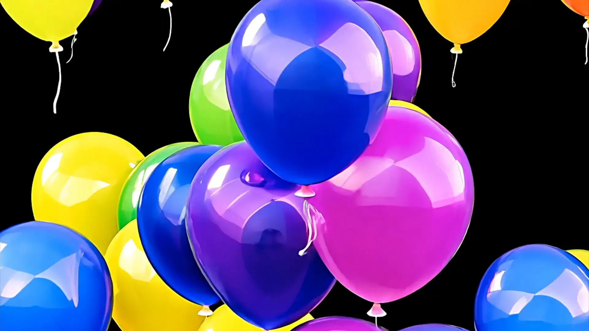 Colorful Balloon Overlay for Celebration Videos